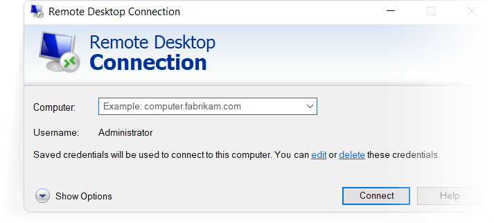 Enter the information in the Computer field