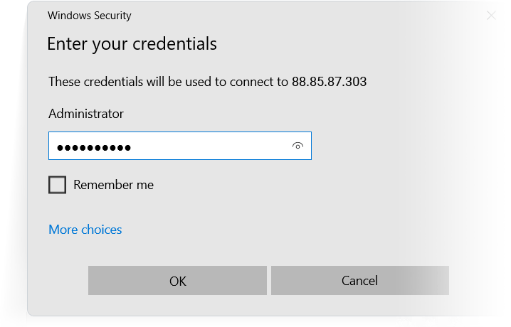 Enter the Administrator password